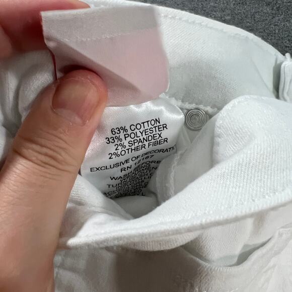 Laurie Felt Regular Daisy Floral Embroidered Ankle Jeans White, Reg 10 - Picture 14 of 14